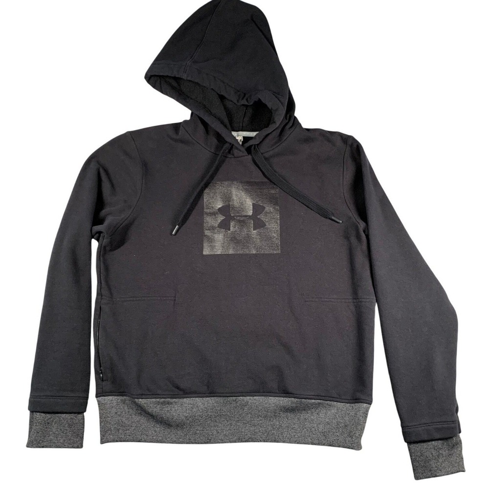 Mens Under Armour Black Hoodie Pullover Athletic Sweatshirt Size Medium